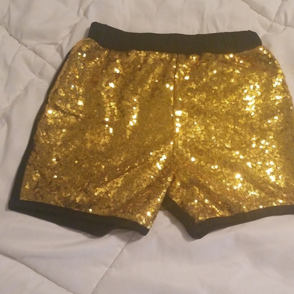 Gold sequin shorts